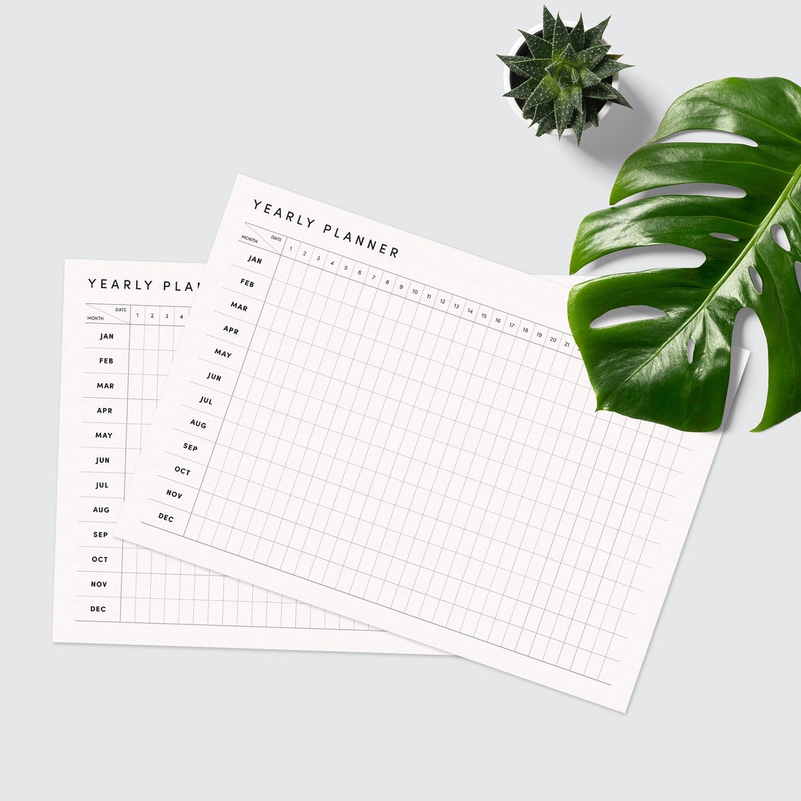 Yearly Planner Printable Printable Yearly Planner Yearly Etsy