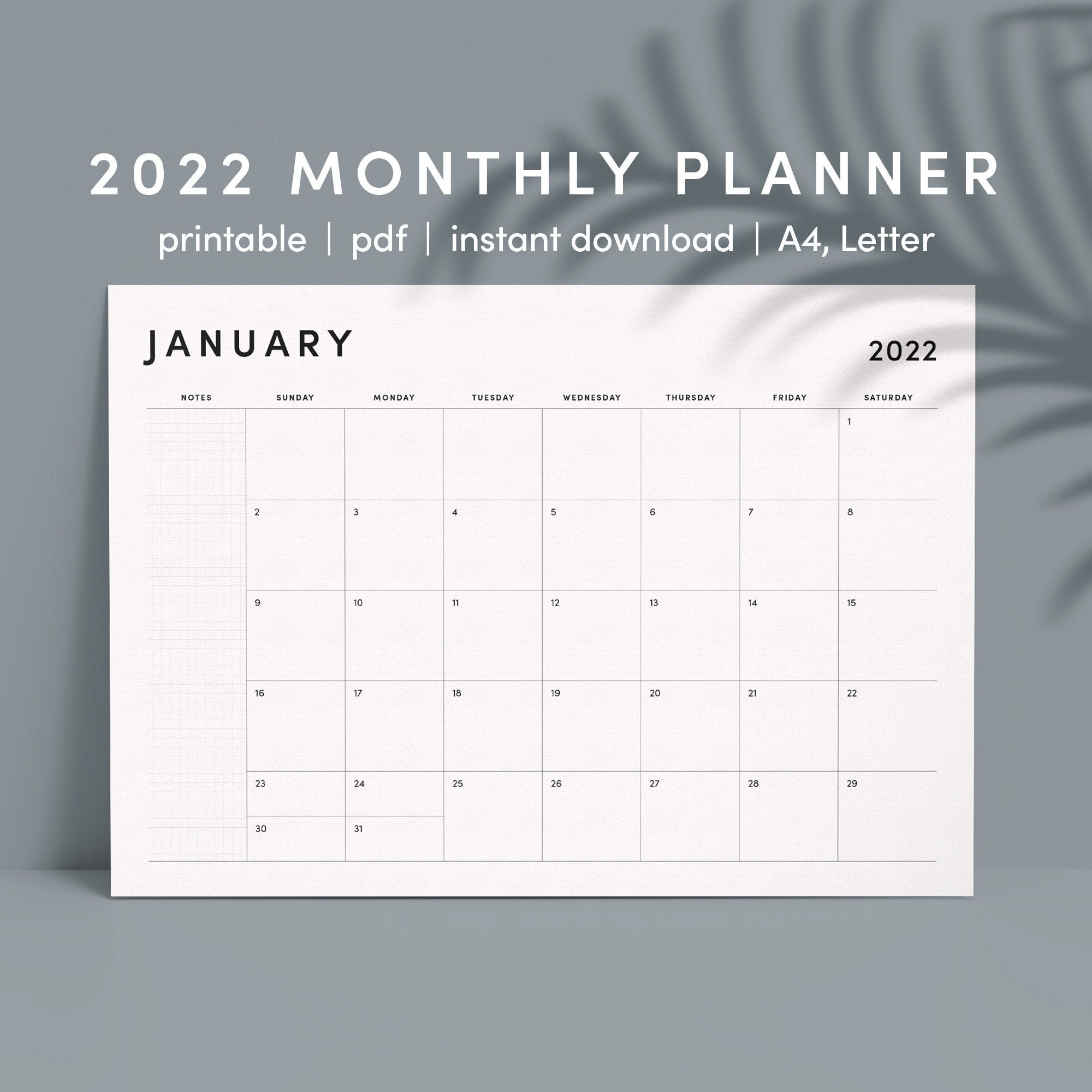 monthly-calendar-coloring-pages-2022-monthly-calendar-planner-etsy