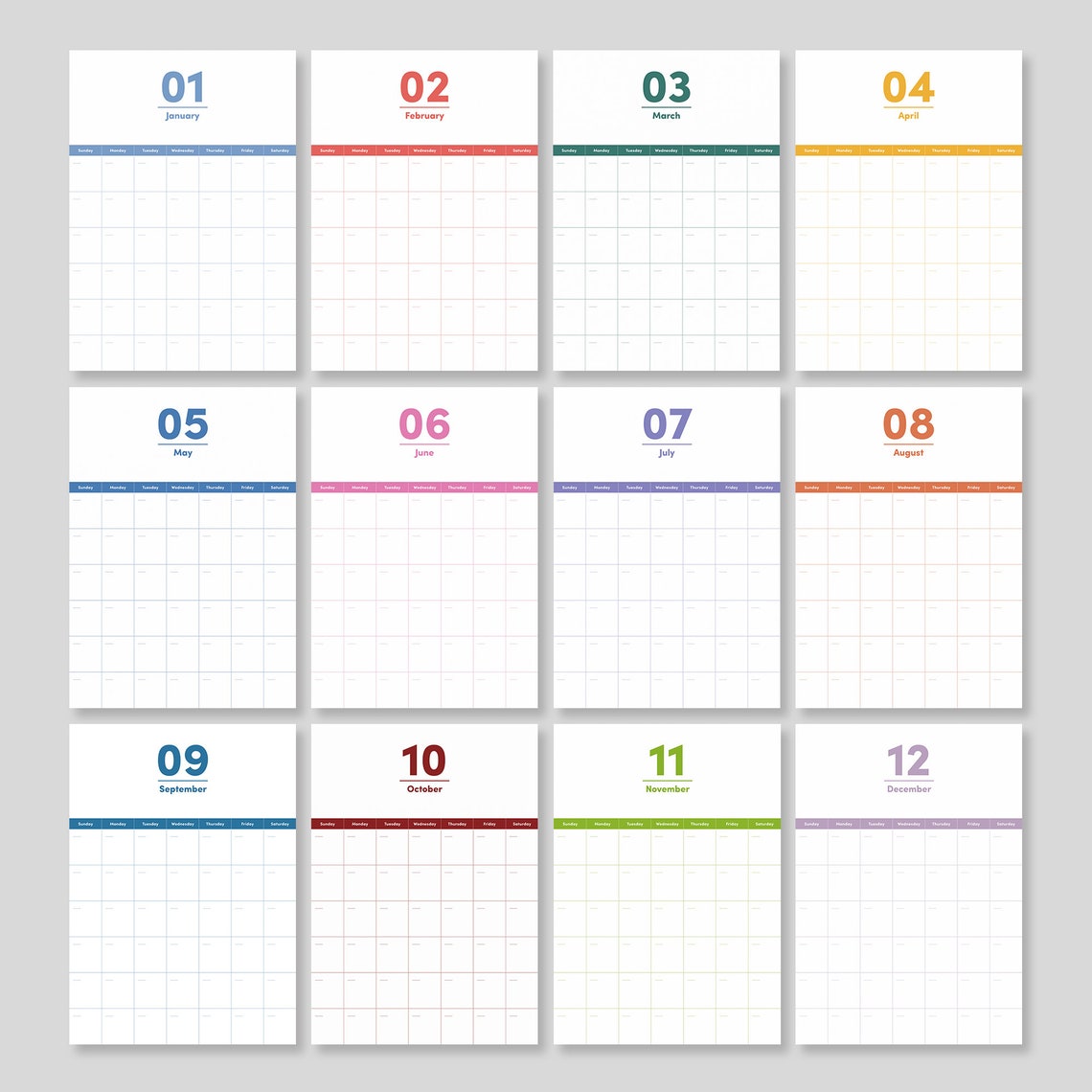 Wall Calendar Printable, Monthly Planner, Wall Planner, Wall Calendar ...
