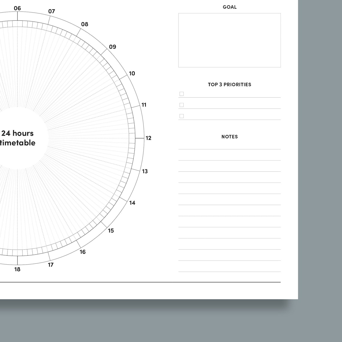 Daily planner printable circle planner daily timetable time Etsy