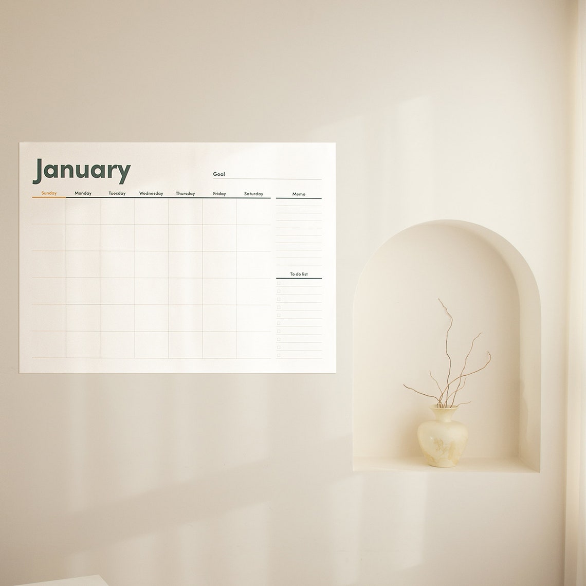 Monthly Wall Planner A1 Size Wall Calendar Wall Planner Etsy