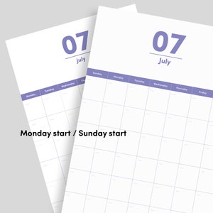 Wall Calendar Printable, Monthly Planner, Wall Planner, Wall Calendar ...