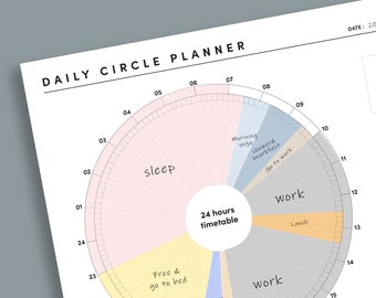 Daily Planner Printable, Circle Planner, Daily Timetable, Time Planner, Printable  Circle Planner, Instant Download, Pdf, A4, Letter, Digital - Etsy