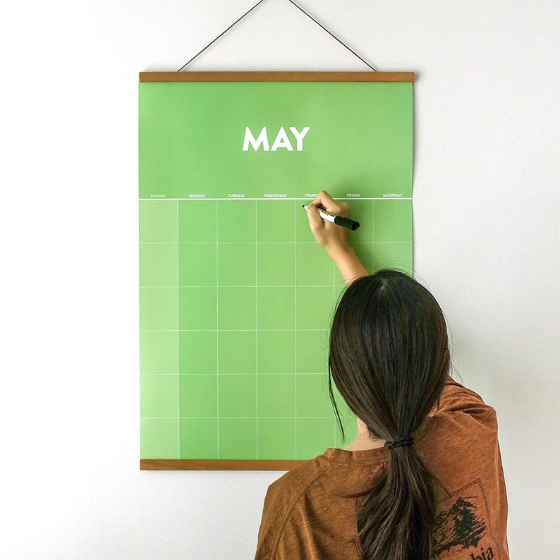 Undated Large Monthly Wall Planner - Vibrant : Vibrant colors, with Stickers image 1