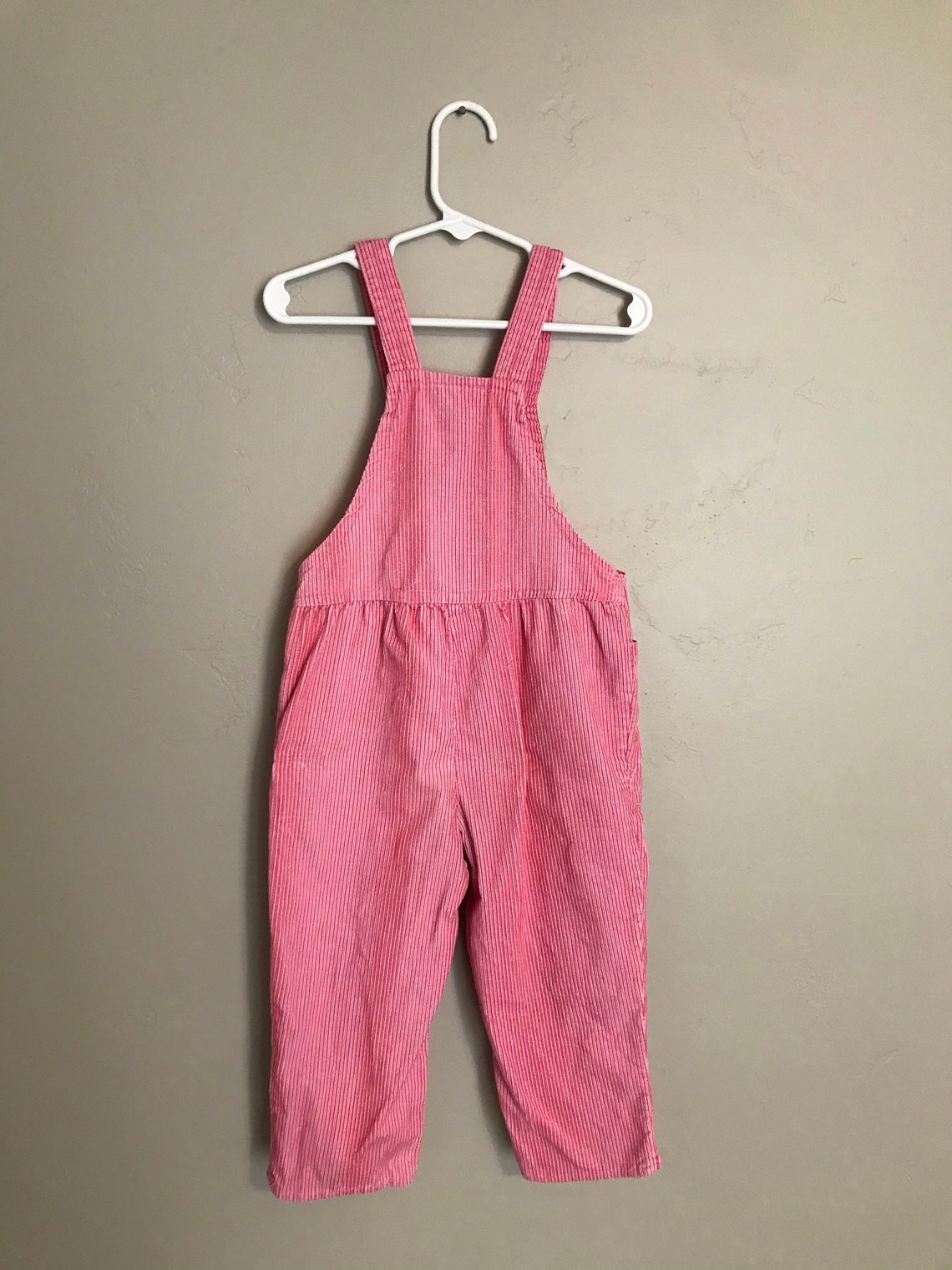 Vintage Toddler Corduroy Overalls pink girls overalls with | Etsy