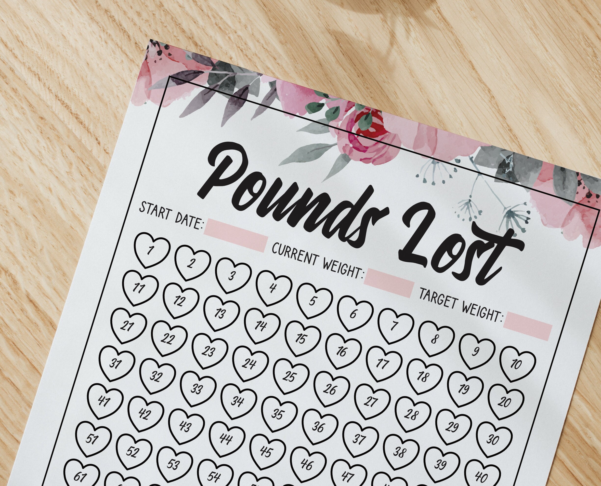 Weight Loss Tracker 100 lbs / kg Printable Weightloss | Etsy