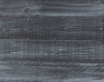 Click & Stick | Black Stone | 100% Real Wood Planks | 21 SQ FT | Weathered Reclaimed Wood | Wood Paneling | Wood Panels