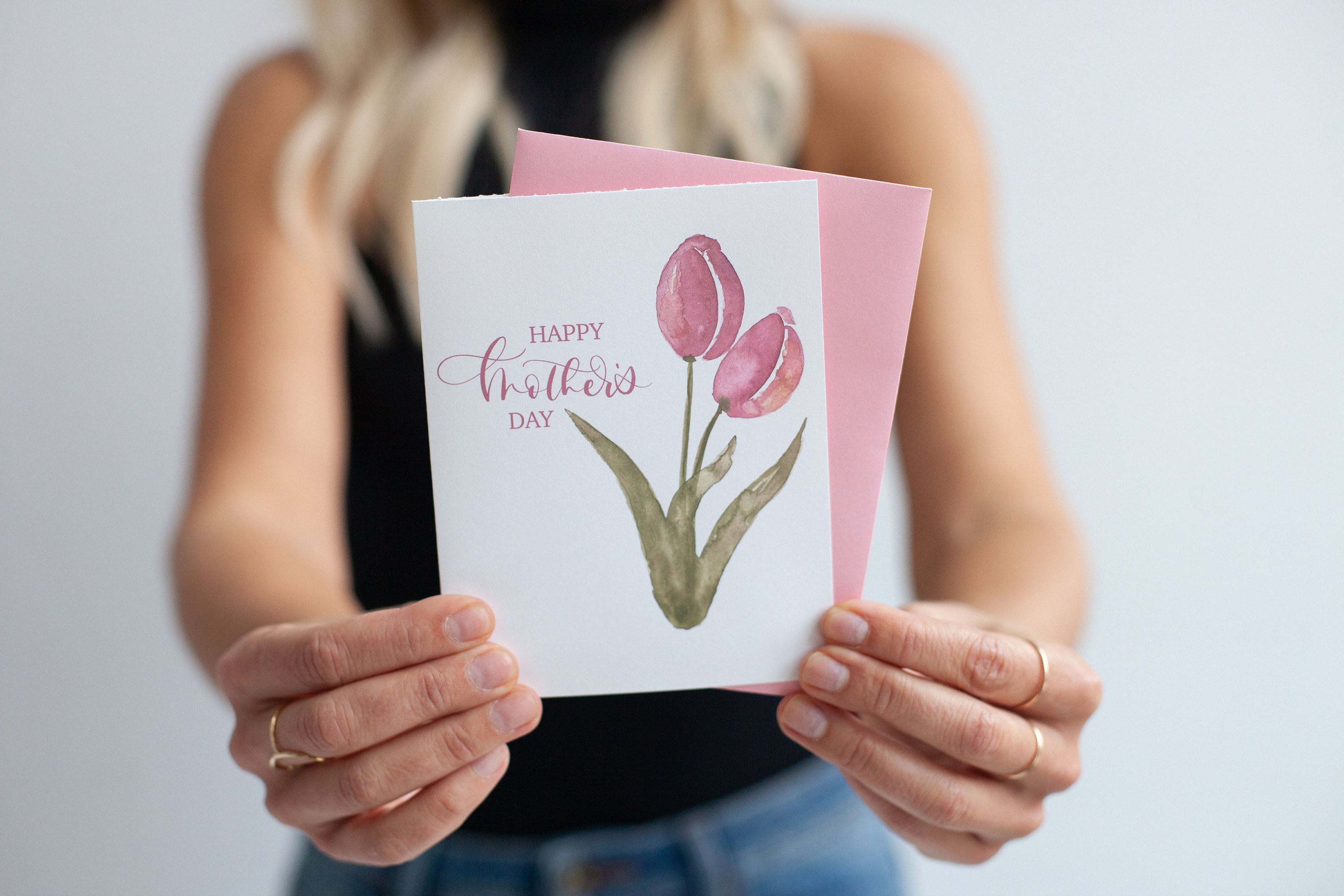 Mother's Day Tulip Greeting Card Mother's Day Card Etsy