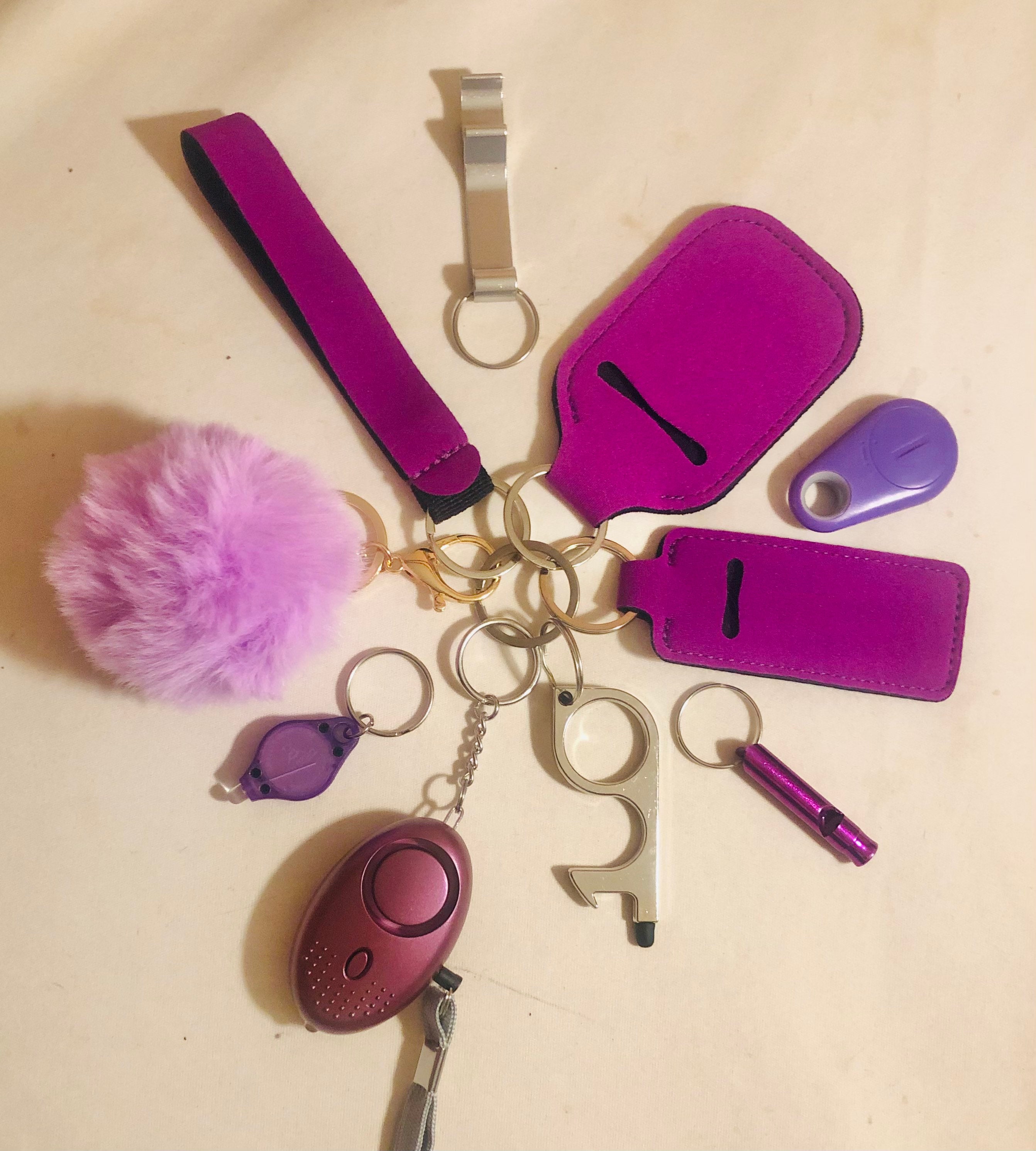 Safety Keychain protection PomPom Keychainfor self alarm Etsy
