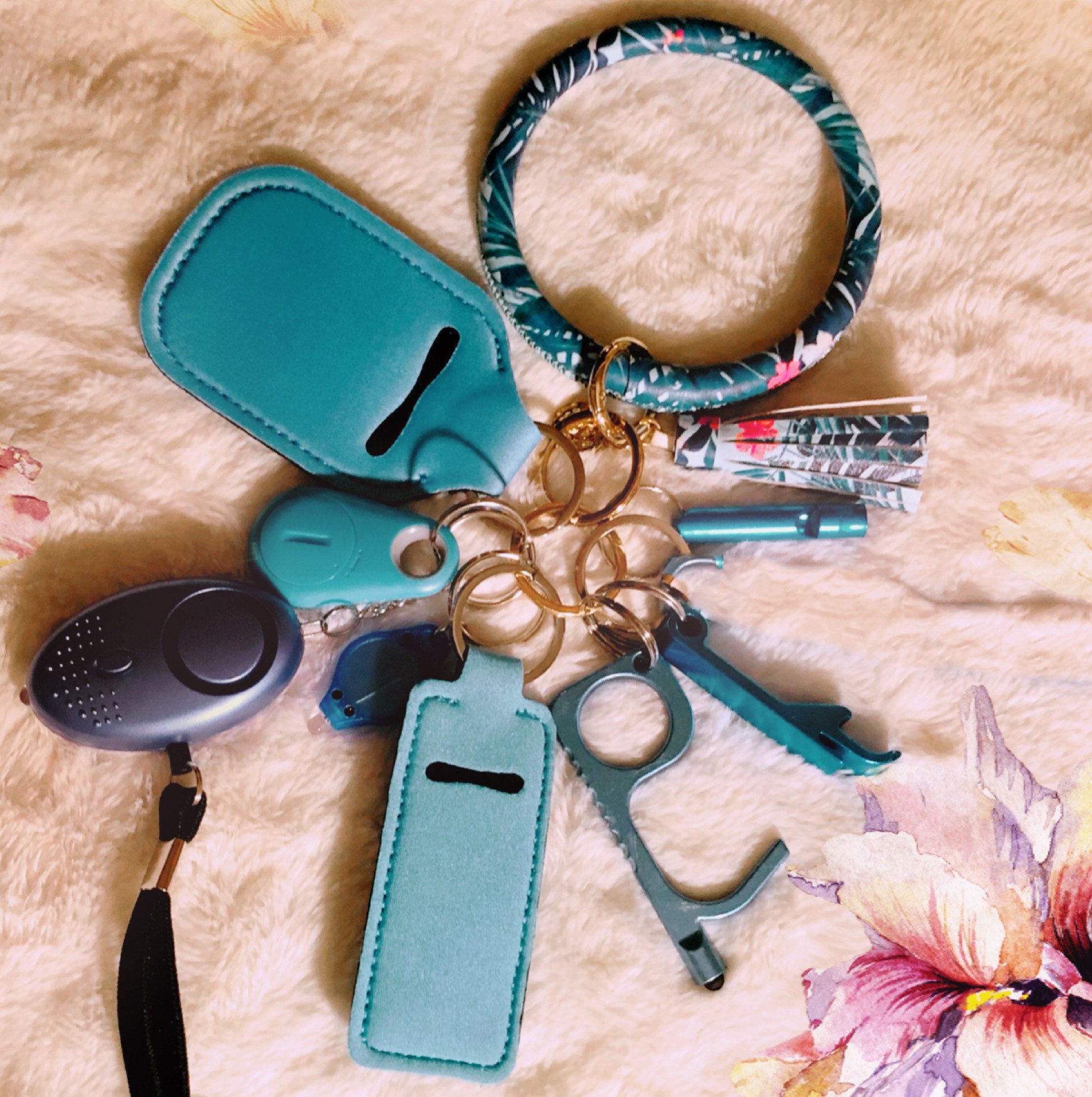 Safety Keychain Keychain for Women Keychain wristlet gifts Etsy