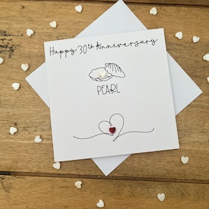 Carte 30e anniversaire de mariage Pearl