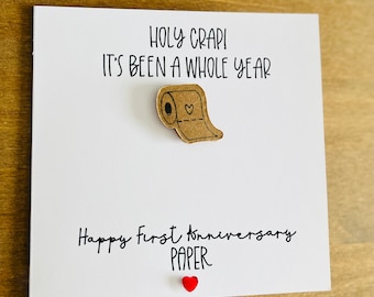 1st first One year paper funny anniversary card