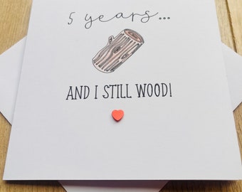 5-Jahres-Holz-Jubiläumskarte – jede Menge Lacher – lustig