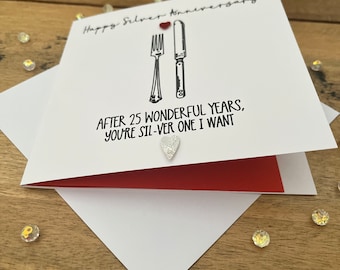 Silver wedding anniversary 25th card
