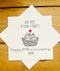 4th Anniversary Linen Card