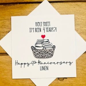4th Anniversary Linen Card