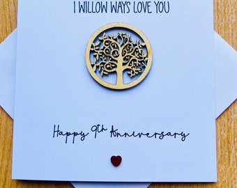 9th Anniversary Willow card