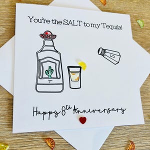 ¡Tarjeta del octavo aniversario de bodas de Salt! Broma divertida de Pinch Me