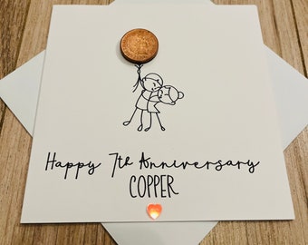 7th Copper Wedding Anniversary - Cute