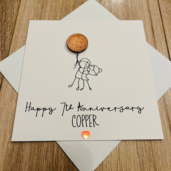 7th Copper Wedding Anniversary - Cute