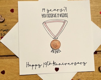 Karte zum 19. Jahrestag der Bronzehochzeit