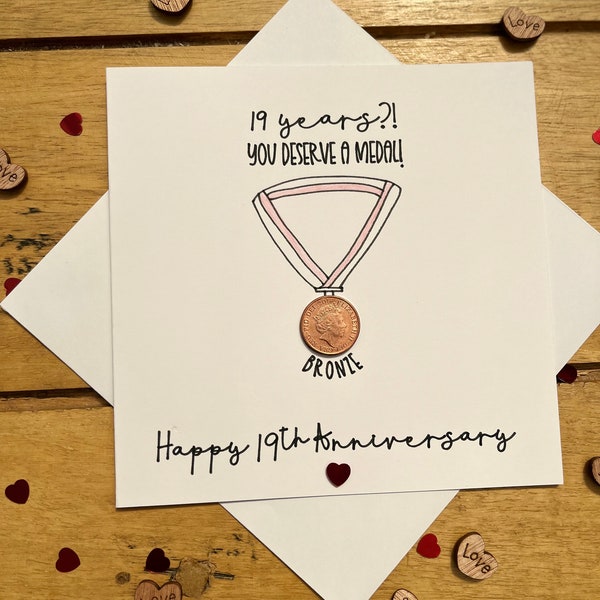 19th Bronze Wedding Anniversary Card