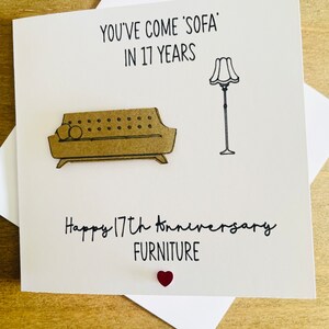 17th Furniture Wedding Anniversary Card - Etsy