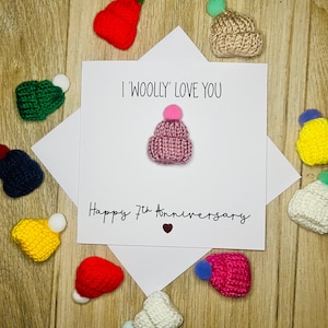 I 'Woolly' love you Karte zum 7. Thema Bommelmütze - Lustig