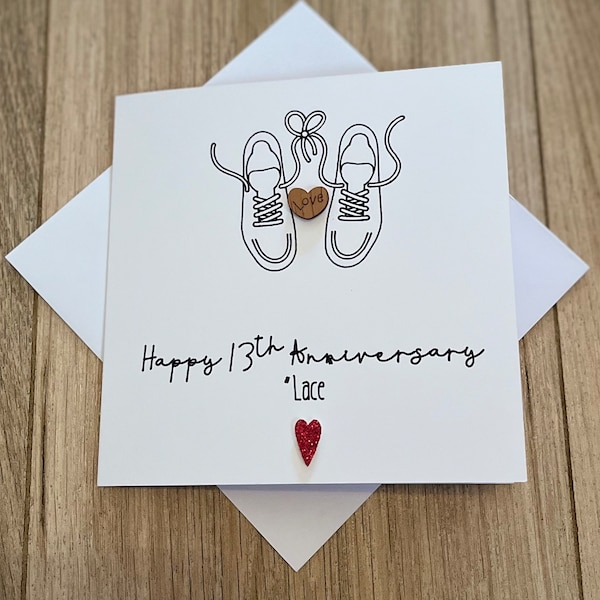 13th Lace Wedding Anniversary funny card