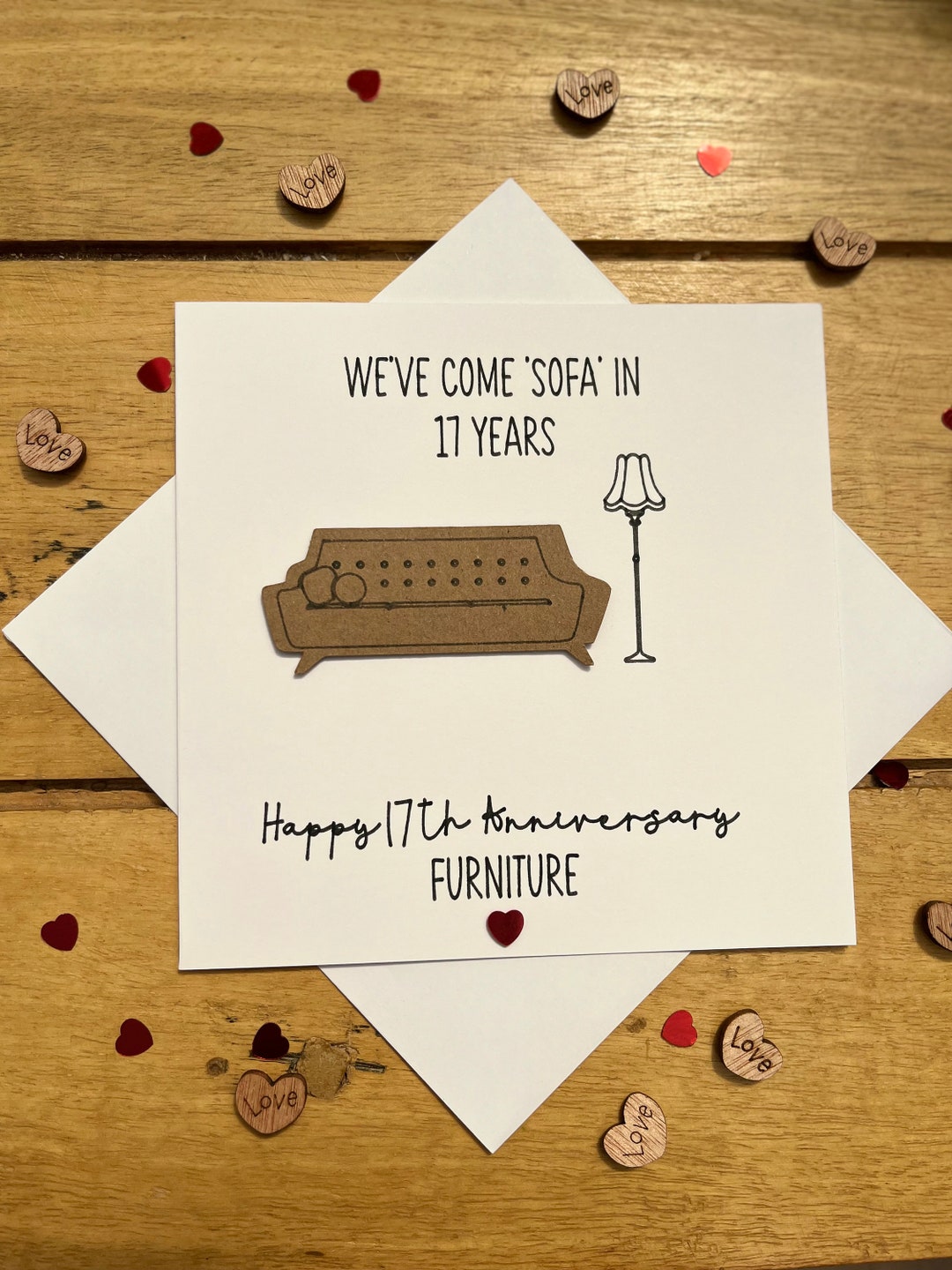 17th Furniture Wedding Anniversary Card Etsy