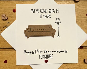 17th Furniture Wedding Anniversary Card