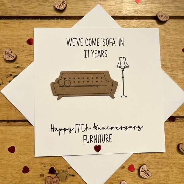 17th Furniture Wedding Anniversary Card