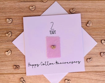 2nd Second Cotton Wedding Anniversary Card