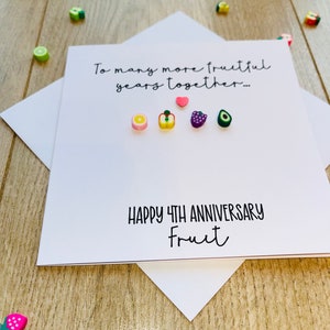Tarjeta del 4º aniversario de Fruit