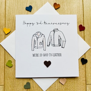 レザージャケット結婚3周年記念カード