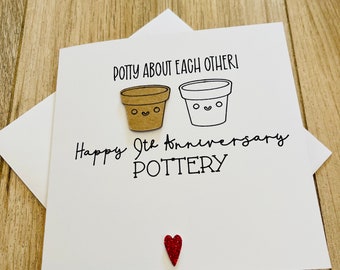 9th Anniversary Pottery Card- Funny