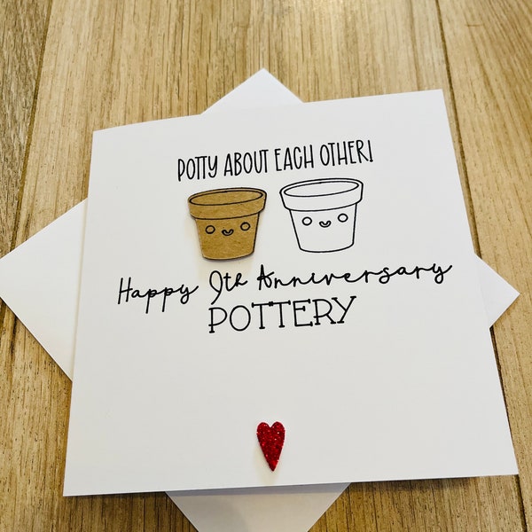 9th Anniversary Pottery Card- Funny