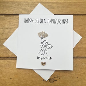 Carte d'or du 50e anniversaire de mariage