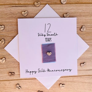 Tarjeta de seda para el 12.º aniversario de bodas