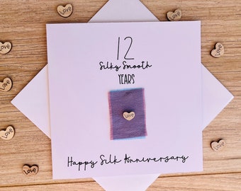 12th Silk Wedding Anniversary Card