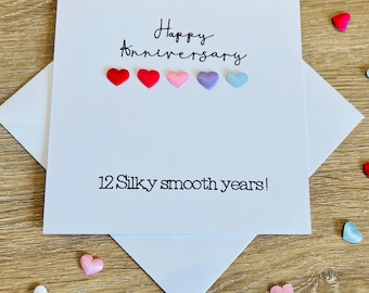 12th Silk Wedding Anniversary Card