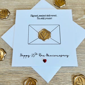 Tarjeta de cera para el 16.º aniversario de bodas