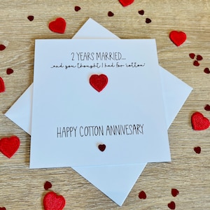 2nd Cotton Wedding Anniversary Card