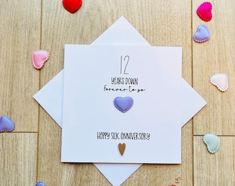 12 years Silk Anniversary card