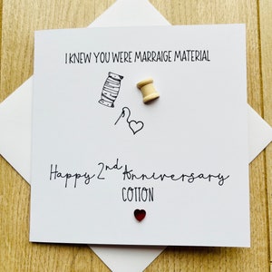 2nd Second Cotton Wedding Anniversary Bobbin sewing marriage material