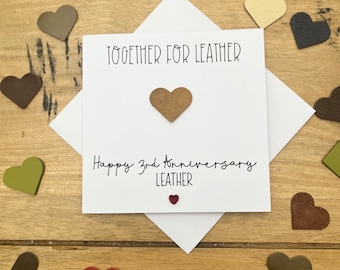 3rd leather wedding anniversary card