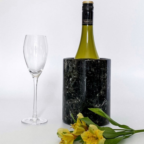 Marble Wine Cooler black Marble bottle Chiller | Marble Flower Vase | Marble Stationary Holder | Multipurpose Usage | Handmade Marble Piece|