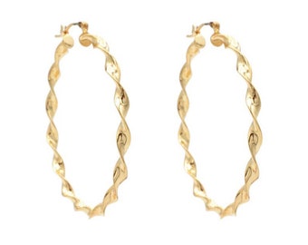 Gold Filled Spiral Hoop Earrings, Gold Filled, Hoops,