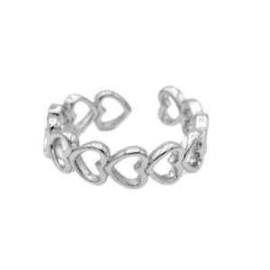 Silver Heart Ring, Heart Ring, Stackable Ring, Adjustable Ring,