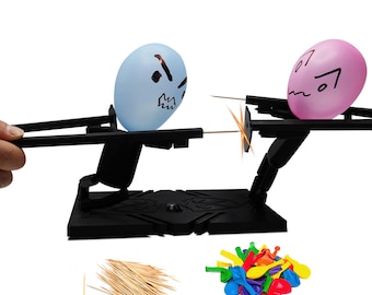 Balloon Warriors - Two player board game, Balloon popping game, Family game, Puppet Balloon popper